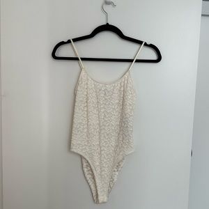 Zara Lace Cream Bodysuit | M